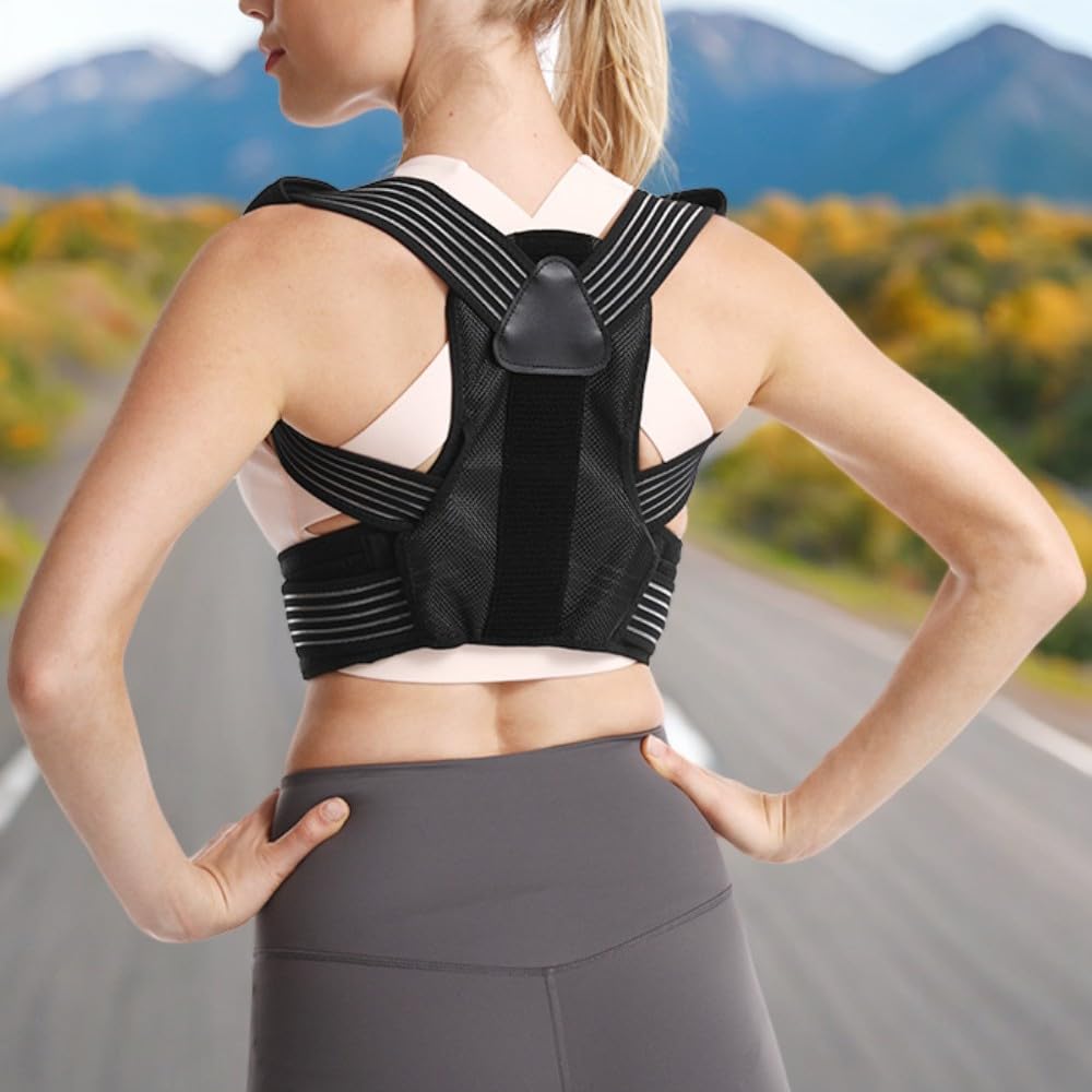 Correcteur de Posture Ajustable pour Enfants Homme Femme Soulage Douleurs Cervicales Dos Épaules S