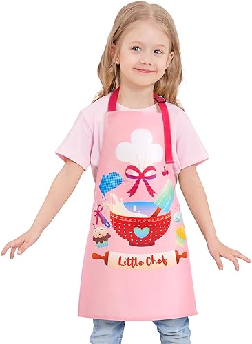 Miniatura 19 de WERNNSAI Delantales artísticos para cocinar, delantal de pintura para niñas y niños Juego