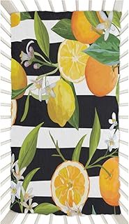 Lemon Orange Crib Sheets for Boys, Girls Machine Washable Soft Cozy Microfiber Fitted Crib Sheet for Standard Crib and Toddler Mattresses Boys Girls 28x52 Inch