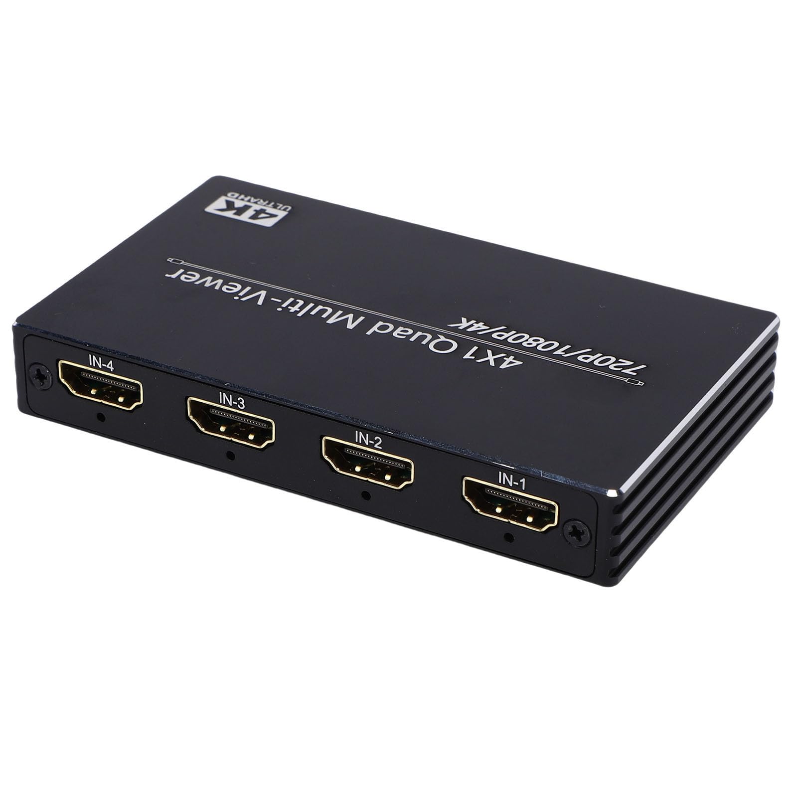 Jectse Conmutador Multivisor HDMI, Selector HDMI 4x1 4K a 30Hz con Control | Conmutador Multivista de Cuatro Pantallas 4 en 1 con Salida 1080P/720P.