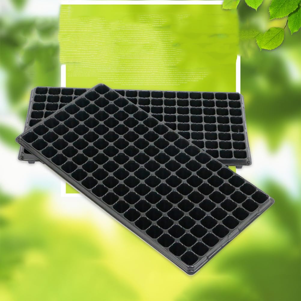 BESPORTBLE Lot de 10 Plateaux de Germination en Plastique pour semis à Plat - Plateaux de démarrage de 128 alvéoles avec Trous de Drainage pour Plantes d'intérieur en Serre, 110 g