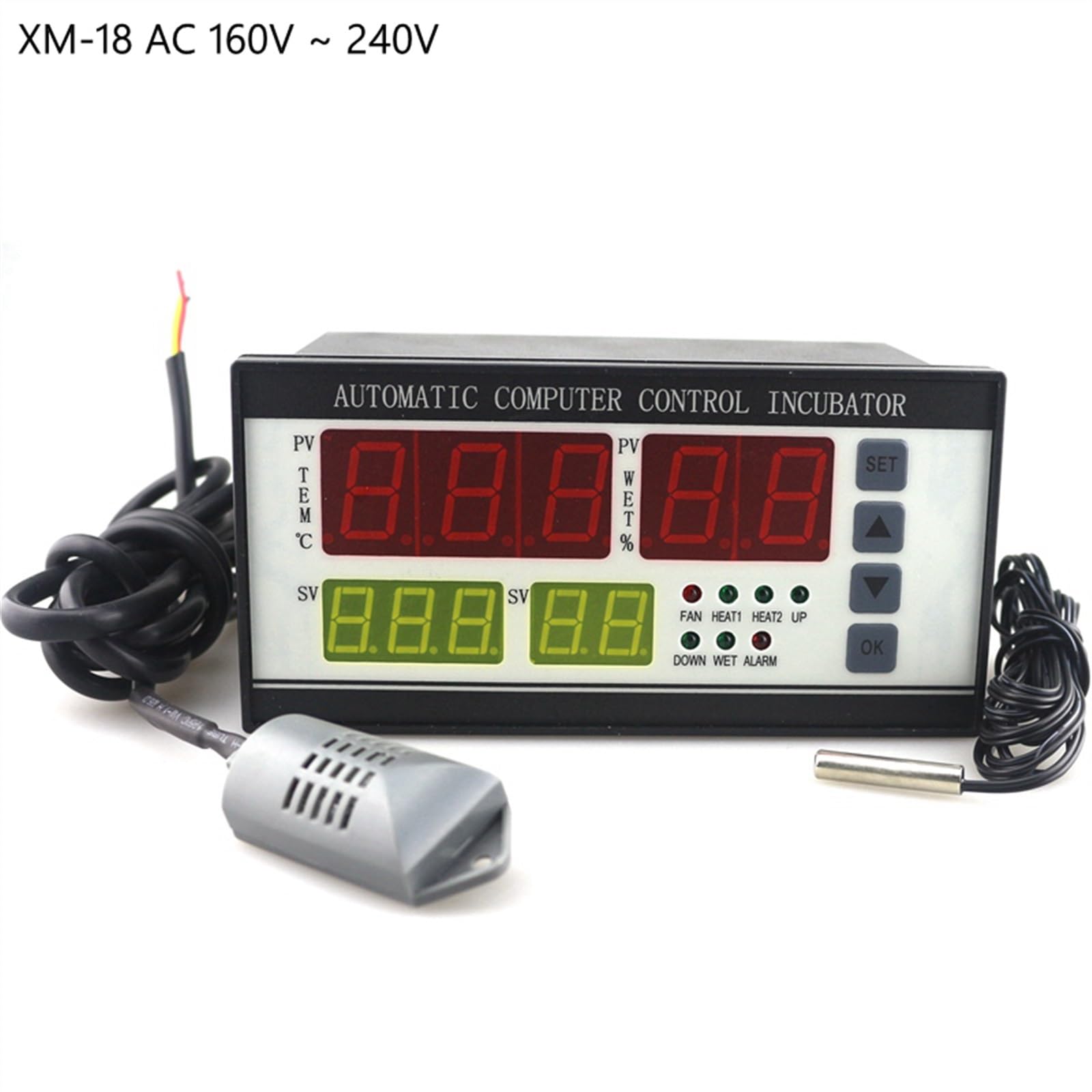 Controlador Digital de temperatura y humedad XM-18, termostato, higrostato, medidor, 110V, 220V, sonda Sensor automático for huevo