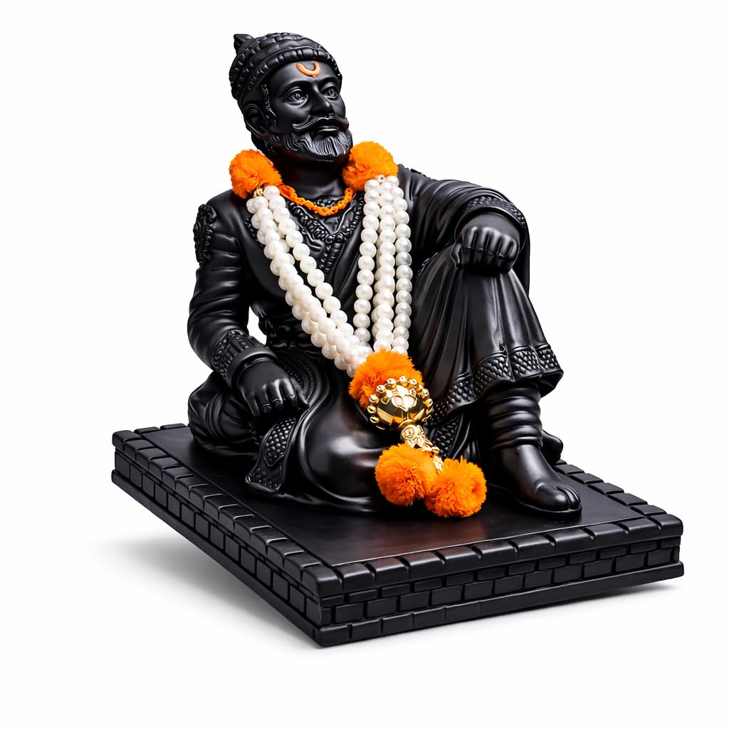 Chhatrapati Shivaji Maharaj Statue, Black Marble, 3x3x3 Inch, Handcrafted Car Dashboard Home Temple Decor-image-40