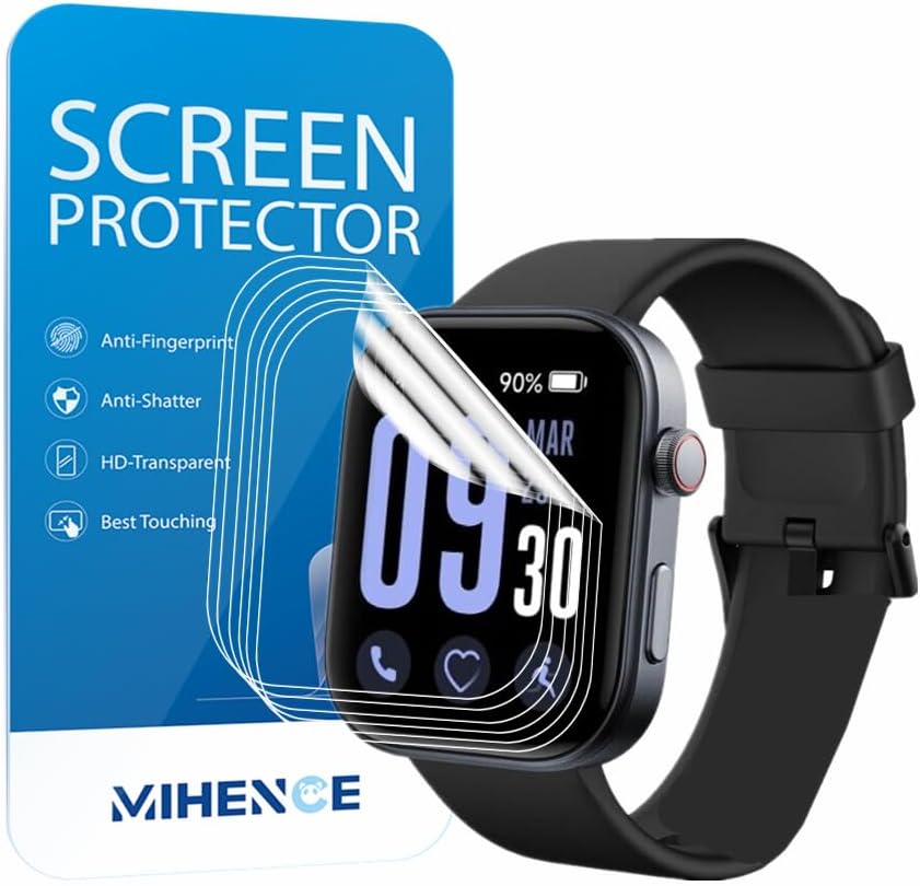 Screen Protector for GTX12 1.99'' Smart Watches, TPU HD Protective Film Compatible for ENOMIR/Tensky/Fitpolo 1.99'' Smart Watches (6PCS)