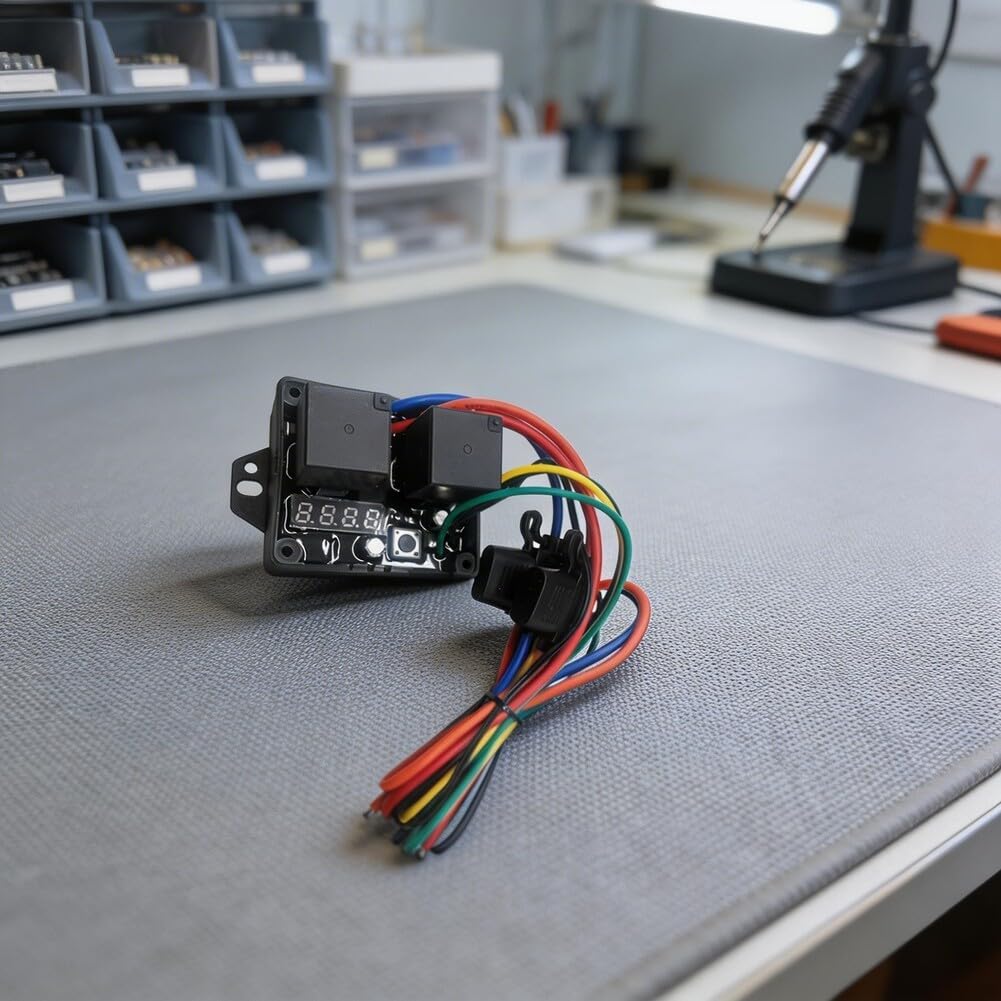 Kit di commutazione della ventola termostato digitale 12V con temperatura regolabile per moto e veicoli elettrici, kit di installazione semplice con cablaggio,
