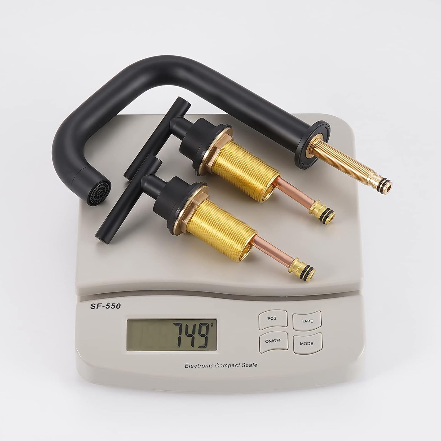 KES Black Bathroom Faucet 8-Inch and Pop Up Drain with Overflow with Detachable Hair Catcher Matte Black, L4317LF-BK-KES+S2018A-BK