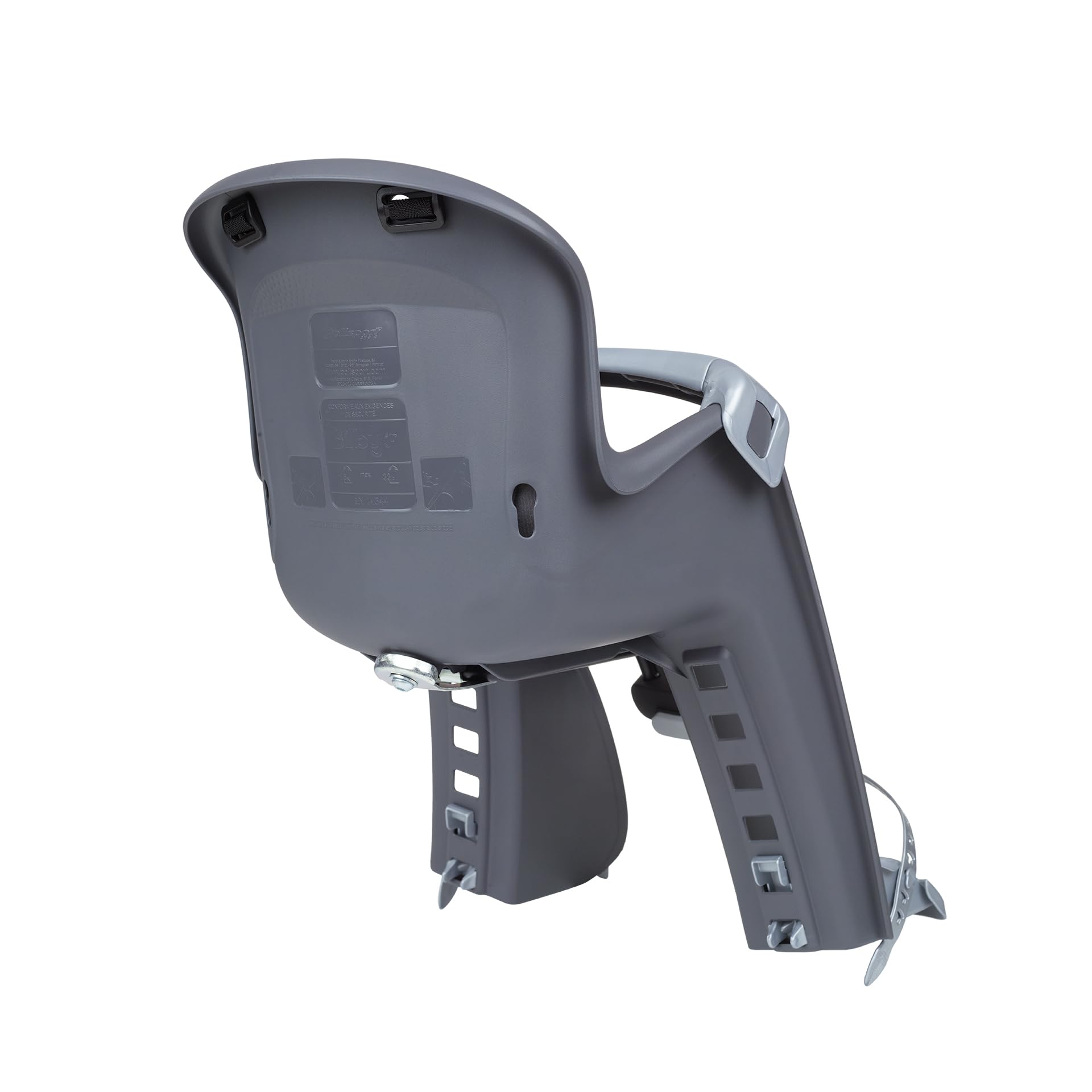 POLISPORT 8632600014 - BILBY JUNIOR+ FHT - VERSION 2023 Vordersitz für Fahrräder mit 26'' bis 29'' Rädern mit Rahmenverankerung farbe Dunkelgrau/Silber