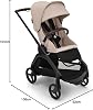 Bugaboo Dragonfly City Pushchair, Lightweight Compact Baby Stroller with One Hand Easy Fold in Any Position, Full Suspension, XL Underseat Basket, Black Chassis and Desert Taupe Sun Canopy