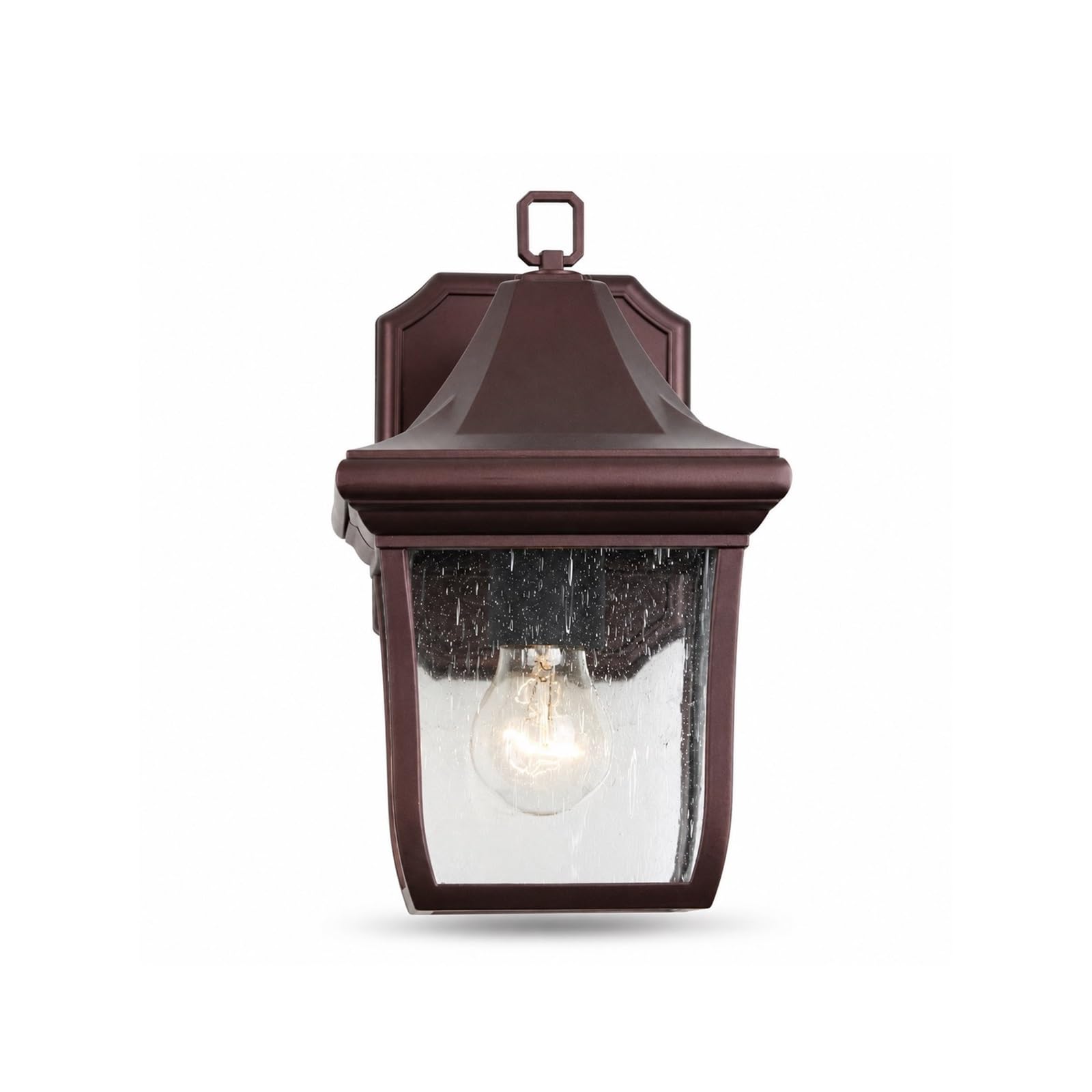 OZBMA Vintage Outdoor Wall Lantern, 10.2" Waterproof Rose Gold Aluminum Alloy Exterior Light with Glass Shade, Rustproof Lamp for Hallway, Entryway, Staircase, Foyer, Apartment Threshold