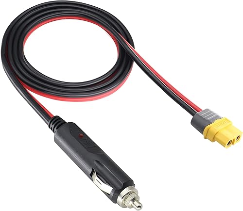 Miniatura 8 de HCFeng Cable adaptador XT60 a encendedor de cigarrillos, 16AWG XT60 hembra a encendedor de cigarrillos, cable de carga macho para dispositivo de