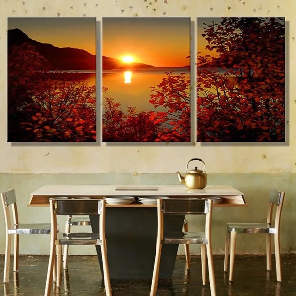 Affiche Murale Premium Lake Sunset Scenery - Impression Toile Canvas Haute Définition