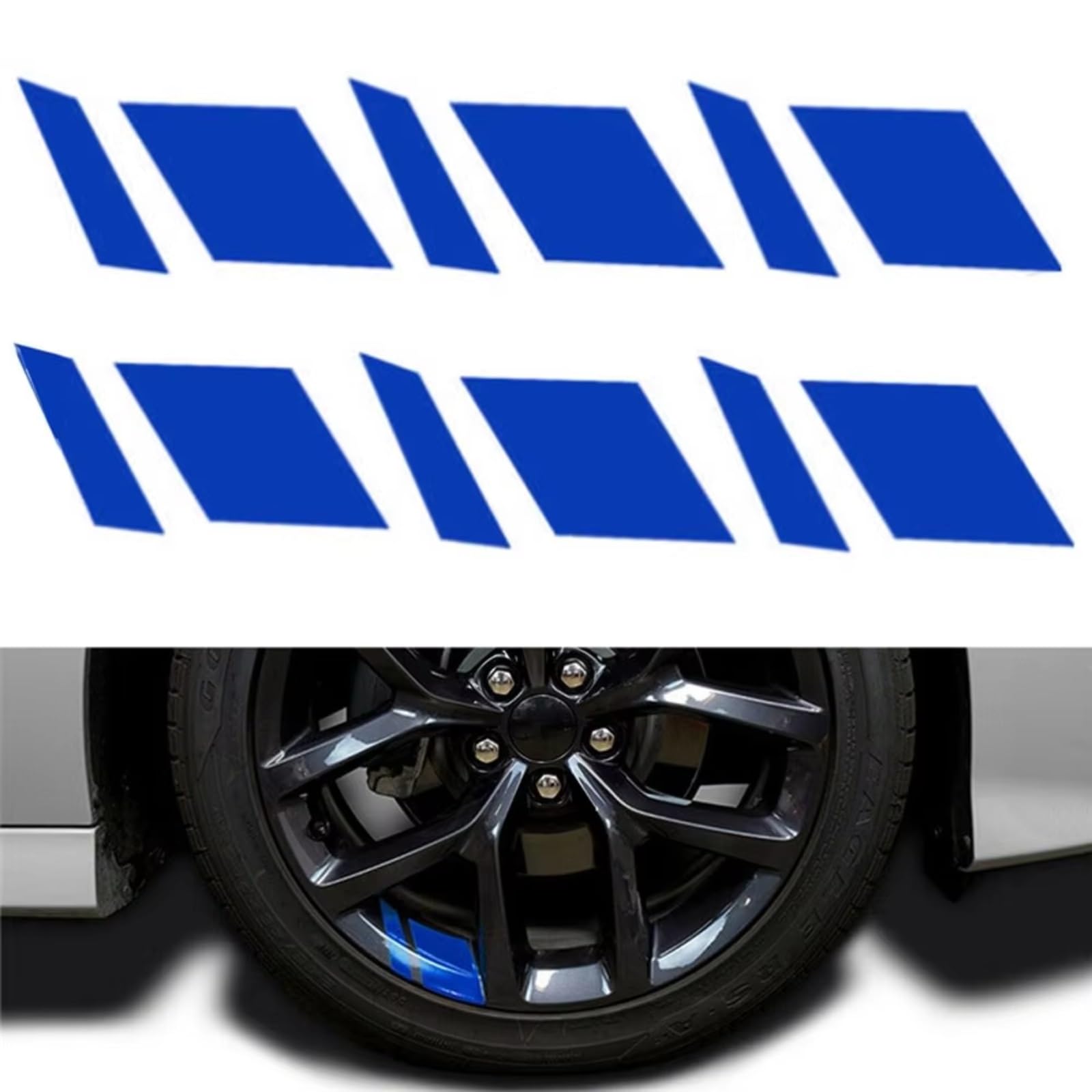 Auto Button Aufkleber Auto-Radfelgen-Aufkleber | Reflektierender Autoaufkleber Druckaktivierter Aufkleber Autozubehör Für 16-21-Zoll-Felgen(Blue)