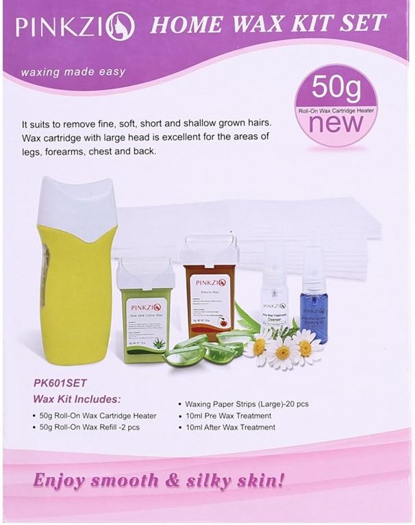 Roll On Waxing kit ,6-in-1 Body Waxing Kit for Hair Removal with Wax Heater, Pre/After Treatment and Waxing Strips. Home Waxing Kit For Hair Removal