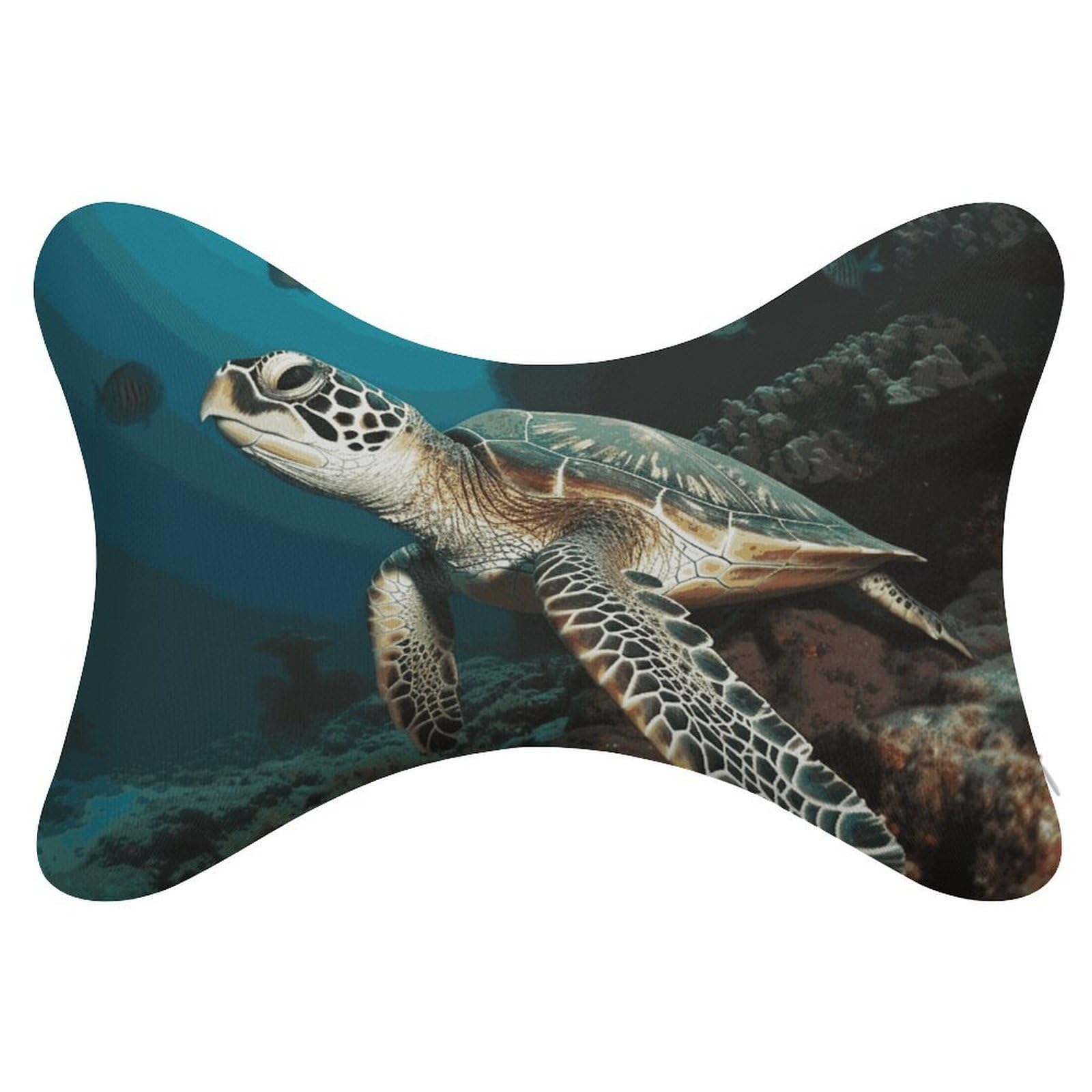 Adfgyerh Style Sea Turtle(1) Pillow ，Memory Foam Pillow Core，Cushion,Provide Neck Support，Car Pillows For Travel Car Seats And Home Offices.