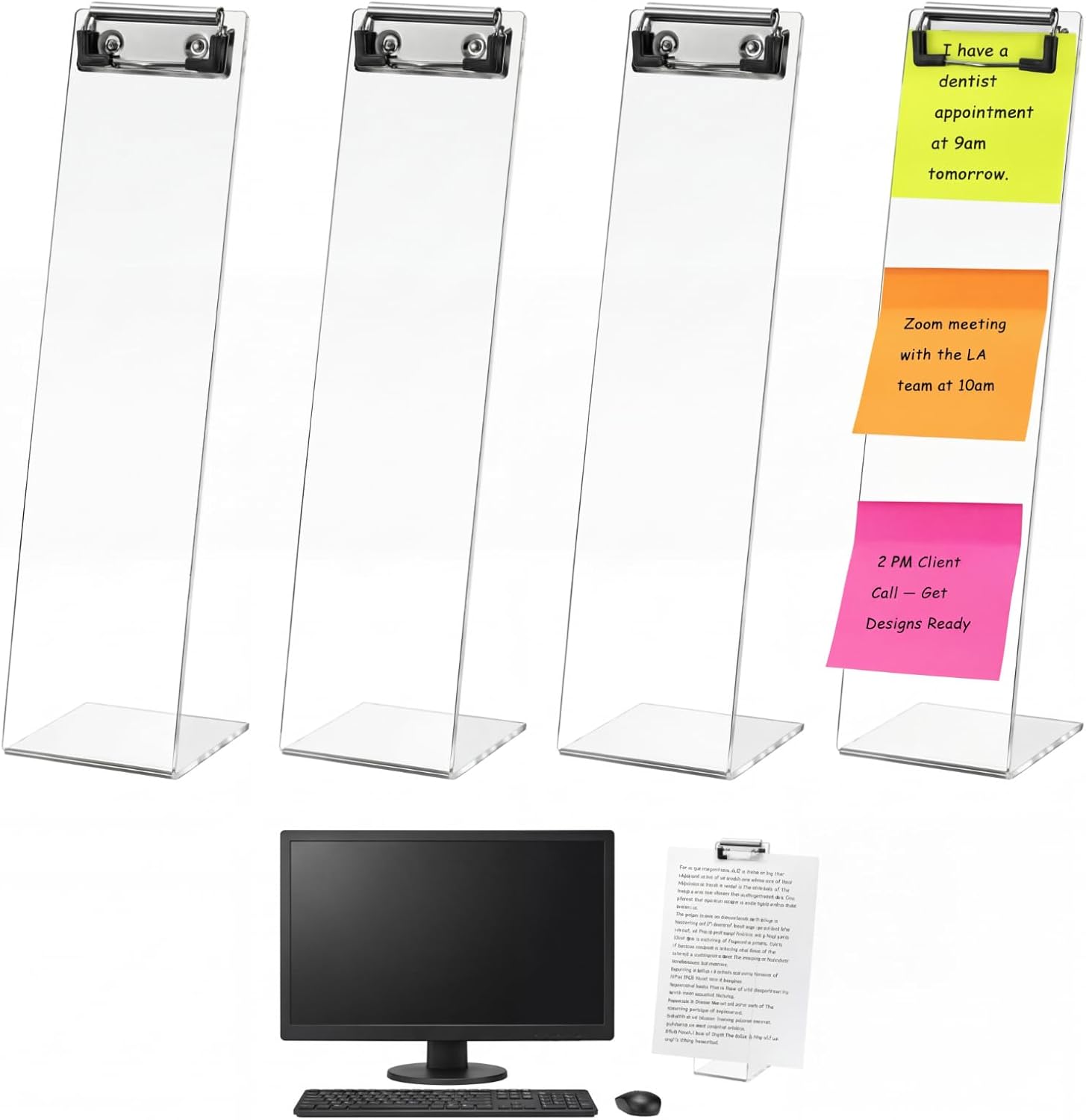 AceOrbit 4 Pcs Monitor Memo Boards for Computer, Acrylic...