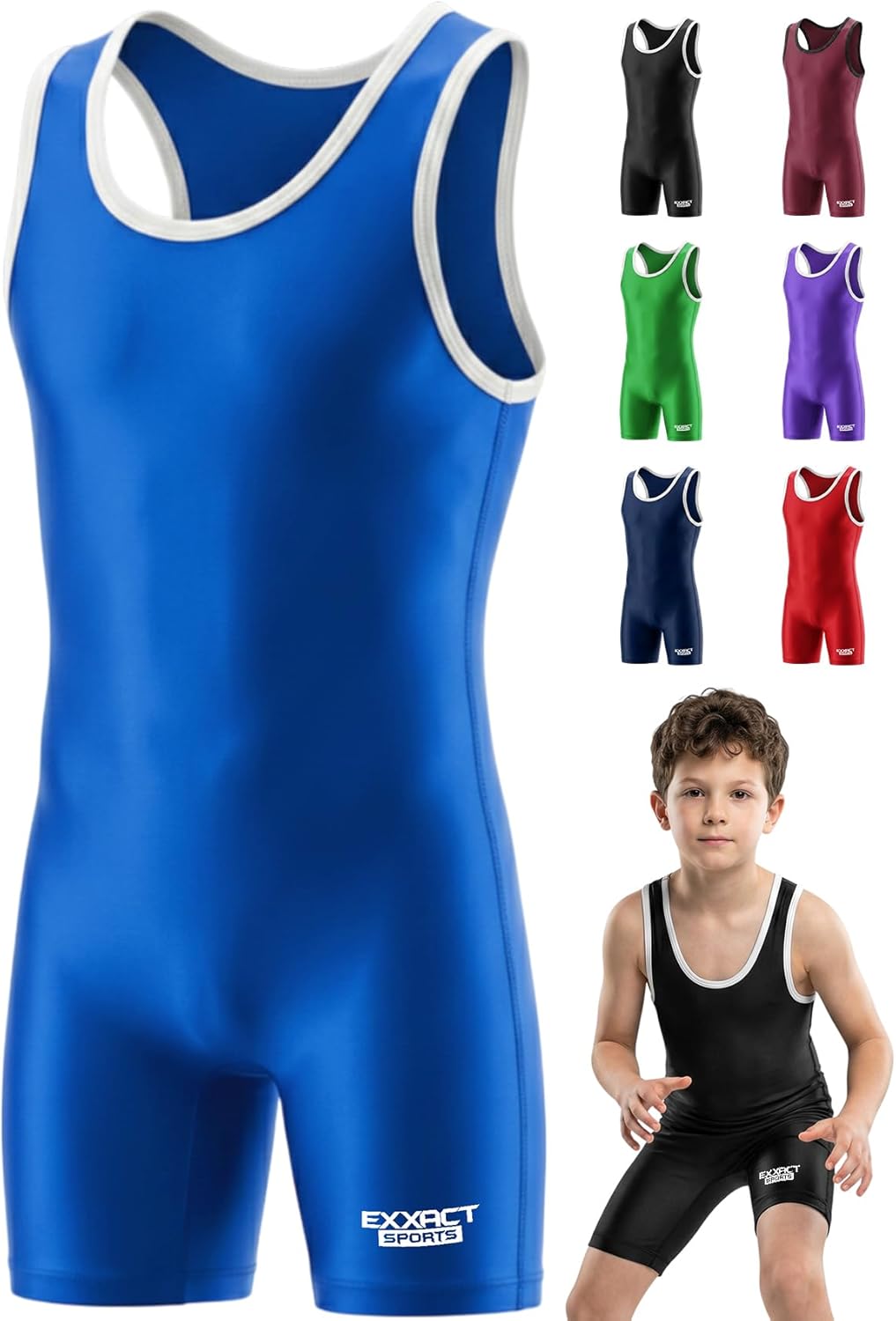 Exxact Sports Youth Wrestling Singlet For Boys, Premium Powerlifting Singlet, Kids Wrestling Singlets For Training