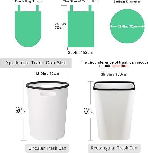 Miniatura 2 de PetsHome Bolsas de basura, bolsas de basura, 120 unidades de 6 galones extragruesas a prueba de fugas, bolsas de basura para papeleras para el hogar