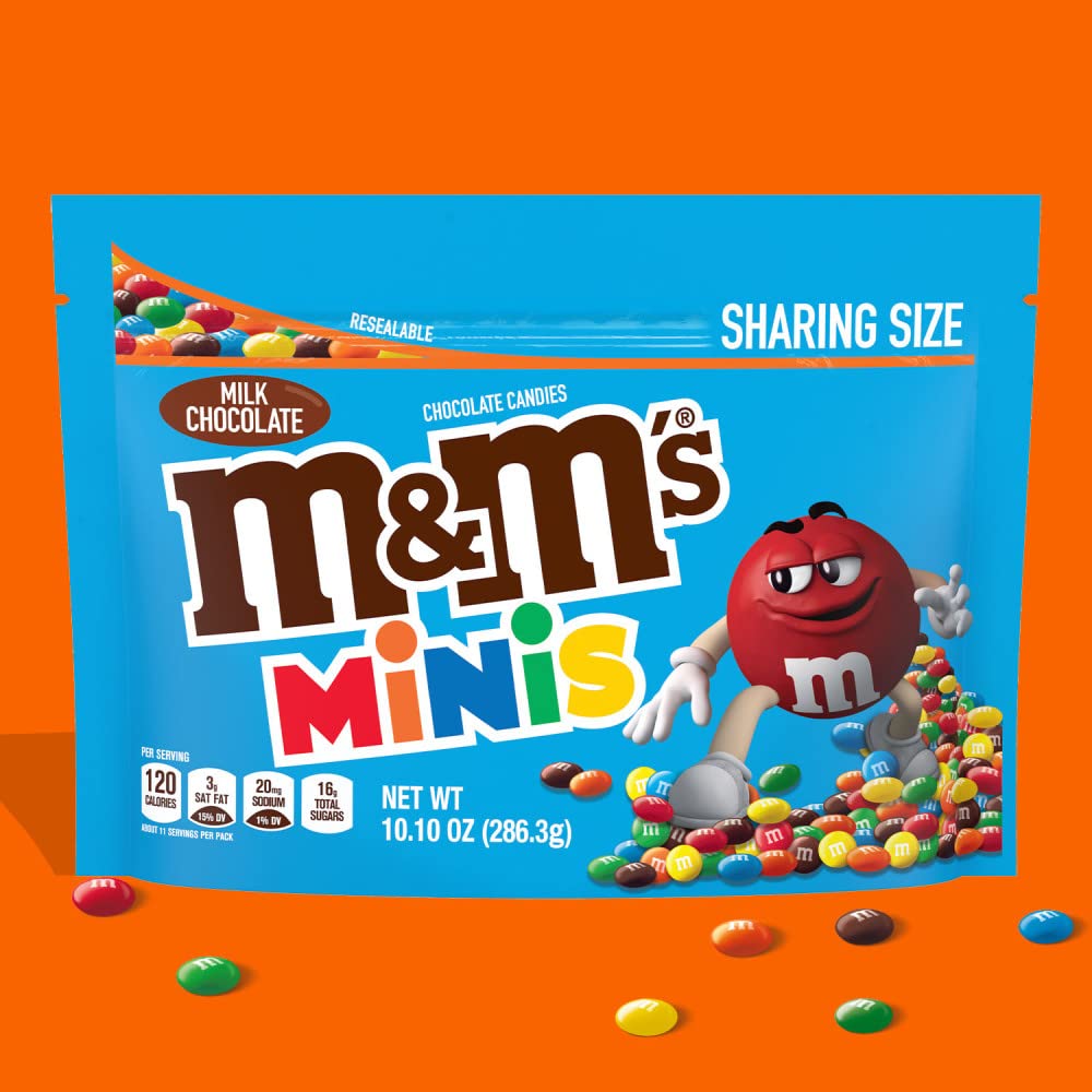 M&M'S Milk Chocolate MINIS Candy Sharing Size Bag, 10.1 oz