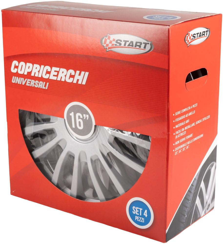Start Set copricerchi auto grigi monza 16'' 4 pezzi in ABS