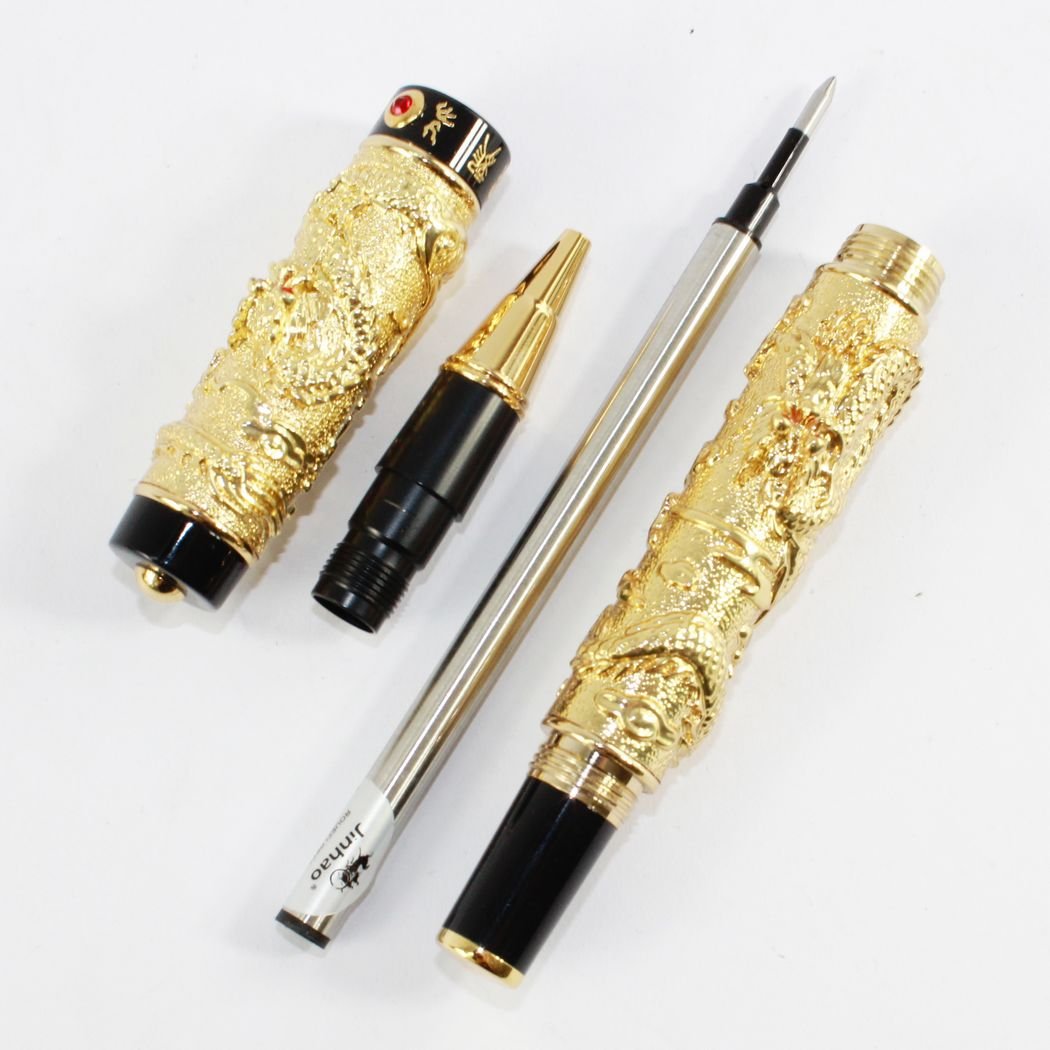 Stylo Roller Fantaisie Doré « Bijoux Des Lys » - En Métal, Avec Housse Et Recharge - Neuf Avec Écrin