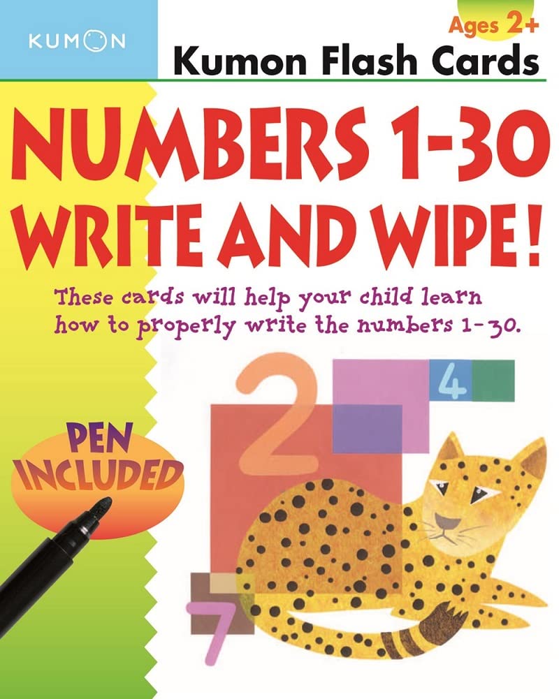 Numbers 1-30 Write & Wipe (Kumon Flash Cards)