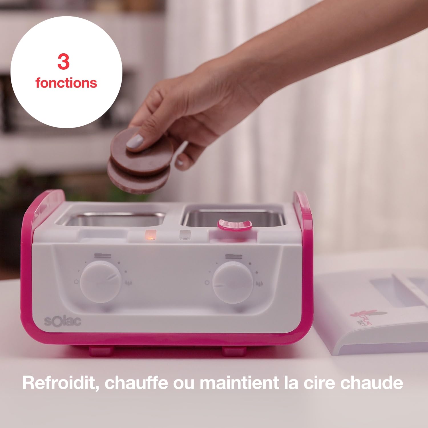 Solac - Chauffe cire, Épilation à la cire professionnel, Système de filtrage, Thermostat réglable, Pour tout type de cire, Double cuve, Couvercle