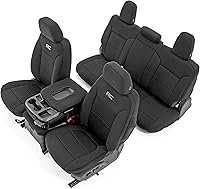 Rough Country Neoprene Seat Covers for 2019-2026 Chevy Silverado & GMC Sierra 1500 Crew Cab - Waterproof, Breathable, Full Front & Rear Protection