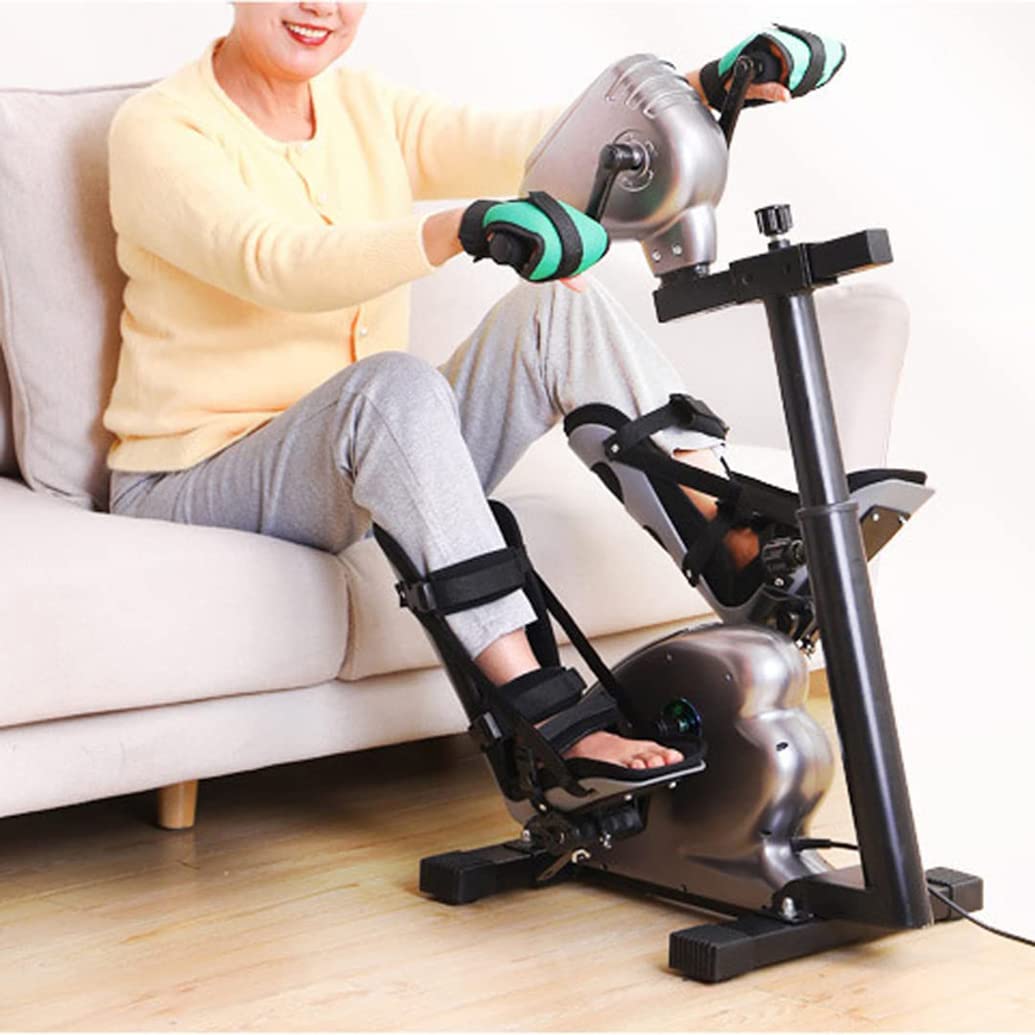 LANGWEI Pedal Exerciser for Seniors, Motorized Home Exercise Bike with Arm Exerciser, Adjustable Resistance Peddler Exerciser for Elderly Arms Legs