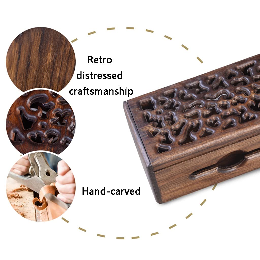 Kabelbox aus Holz Teakholz-Kabel-Organizer, Kabel-Management-Box, Braun, 29,5 x 15 x 13 cm