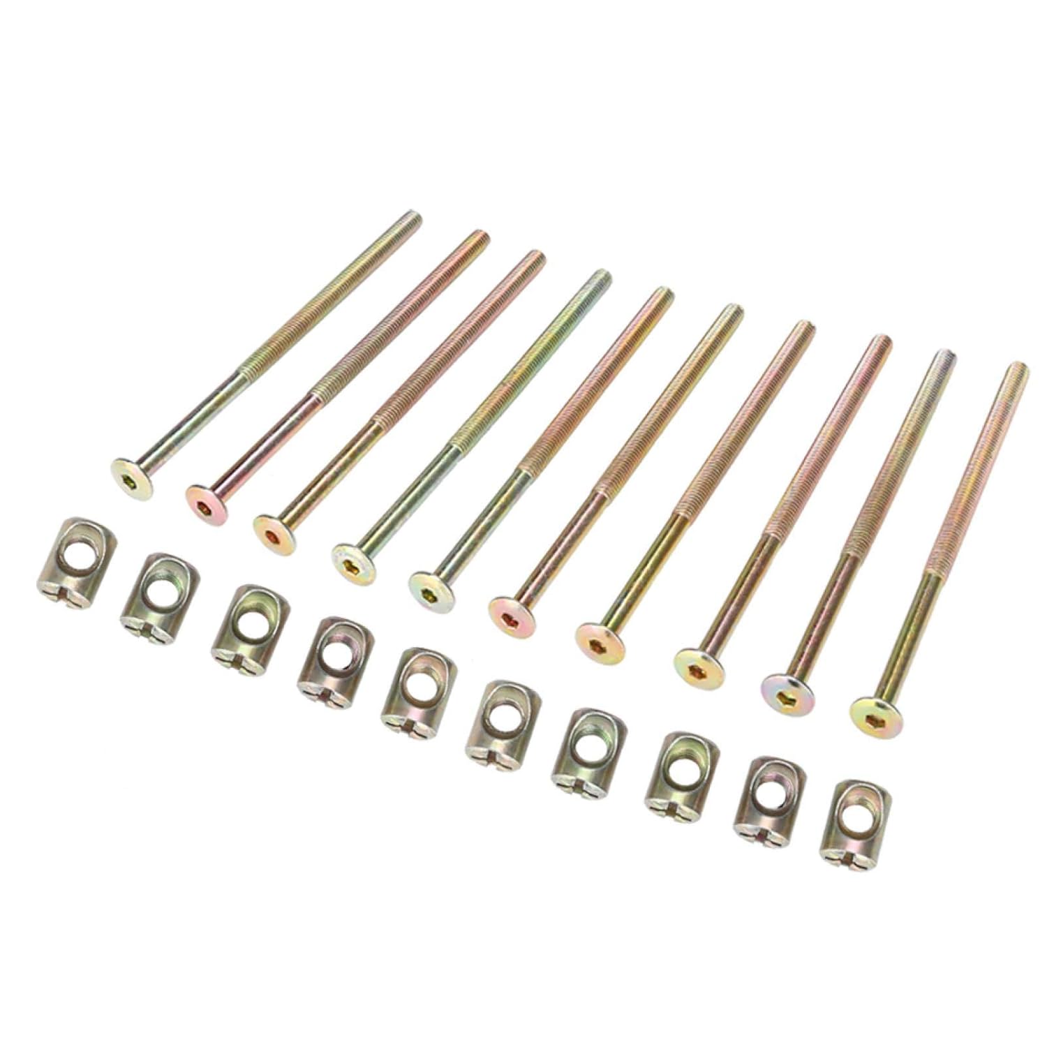 Furniture Screws, 10Pcs M6 AntiRust Zinc Plated Carbon Steel 120mm