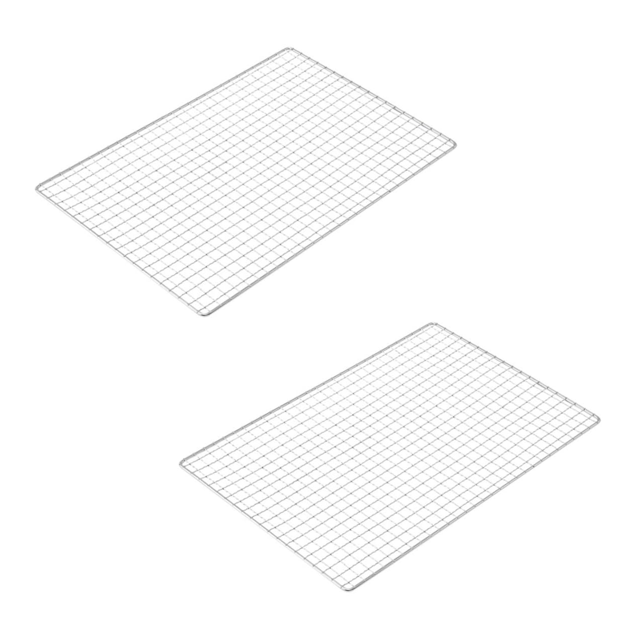 Milisten 2Pcs Barbecue Wire Mesh Non Stick Cooling Rack for Outdoor Grill Cooking Portable and Lightweight Bbq for Baking and Air Circulation