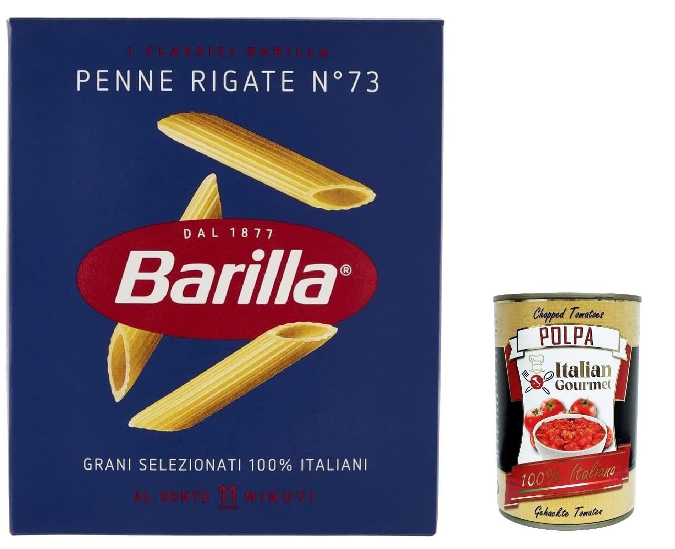 Italian Gourmet Penne Rigate N.73 pâtes italiennes 20 x 500g