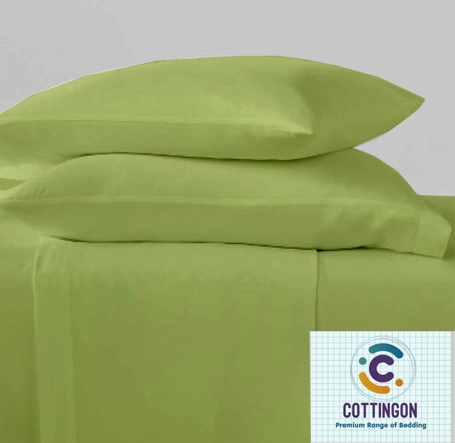 Cottingon Rv King 70" x 80" 4 Piece Bed Set for Narrow King Campers, Luxury Soft Microfiber fits 6 to 10 Inches Deep Pocket Mattress, Sage