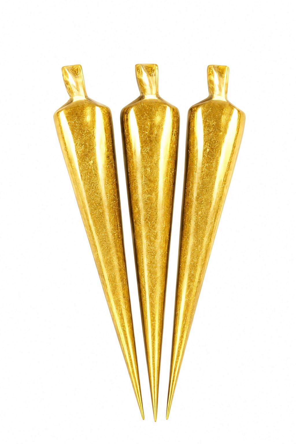 Golden Glitter Ceramic Cones for Arts & Crafts | Lippan Art | Mandala Art | Pottery | Liner DIY Decorative Purposes Pack of 3PC Golden Glitter-picture-32