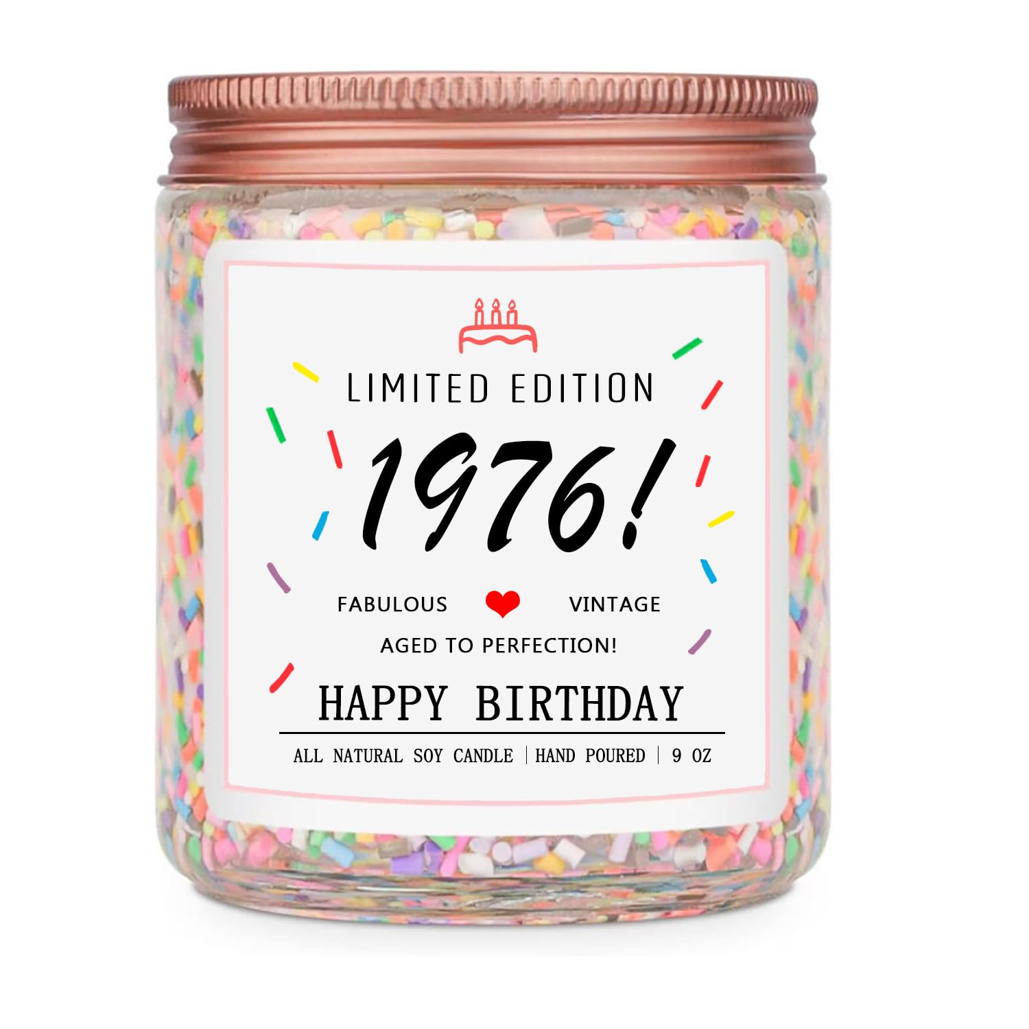 Homsolver 50th Birthday Gift for Her Ideas, 1976 Limited Edition Candle