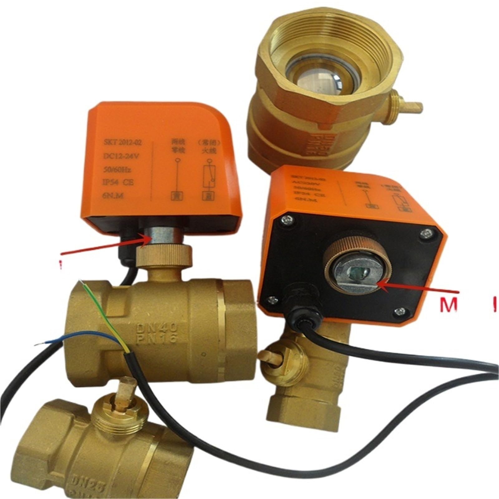 Mosiężny elektryczny zawór kulowy z napędem elektrycznym z siłownikiem, 2 przewody, 2-drożny, 1/2" do 2", z automatycznym sterowaniem blokadą, AC 220 V, DC 12-24 V (DN32, AC220V)