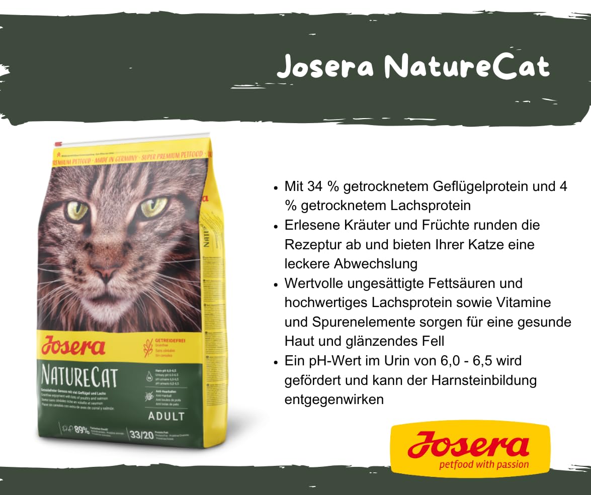 Josera NatureCat | Cat | Katze | Trockenfutter | Getreidefrei | Premium Katzenfutter für ausgewachsene Katzen | Goodie | Sparbundle 2 x 4,25kg + Kritzelmännchen (2 x 4,25 KG)