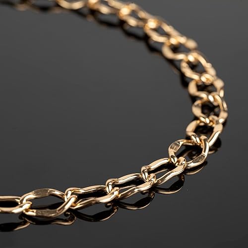 Miniatura 5 de YOUBEIYEE Cadena chapada en oro de 16.4 pies para hacer joyas, collar de cadena de aluminio para mujeres y hombres, pulsera de bricolaje para