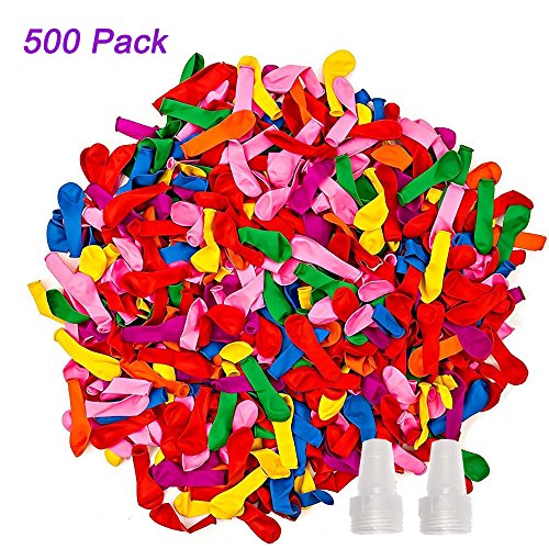 iRunning 500 Pack Self-Sealing Water Balloons, Colorful Water Balloons Bomb with Refill Kits for Summer Water Balloons Fight …