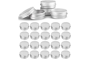 48 Pack 1 oz Silver Aluminum Screw Top Round Tins with Steel Lids