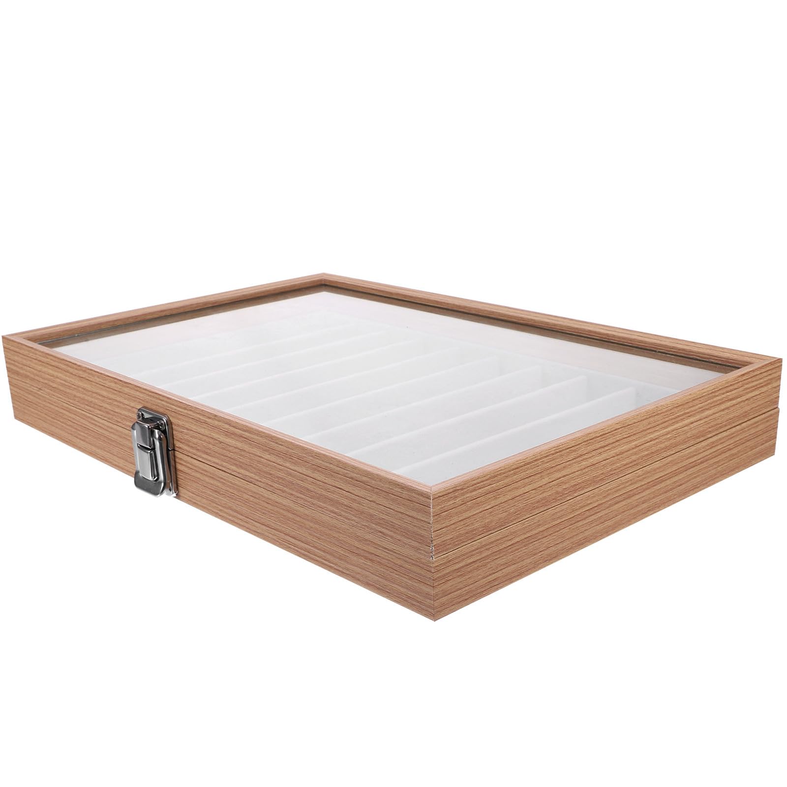 COLLBATH Organizador de Estuches para Joyas con Tapa Transparente y 10 Compartimentos, Bandeja para Collares y Pulseras, Almacenamiento Práctico para Tocador y Citas