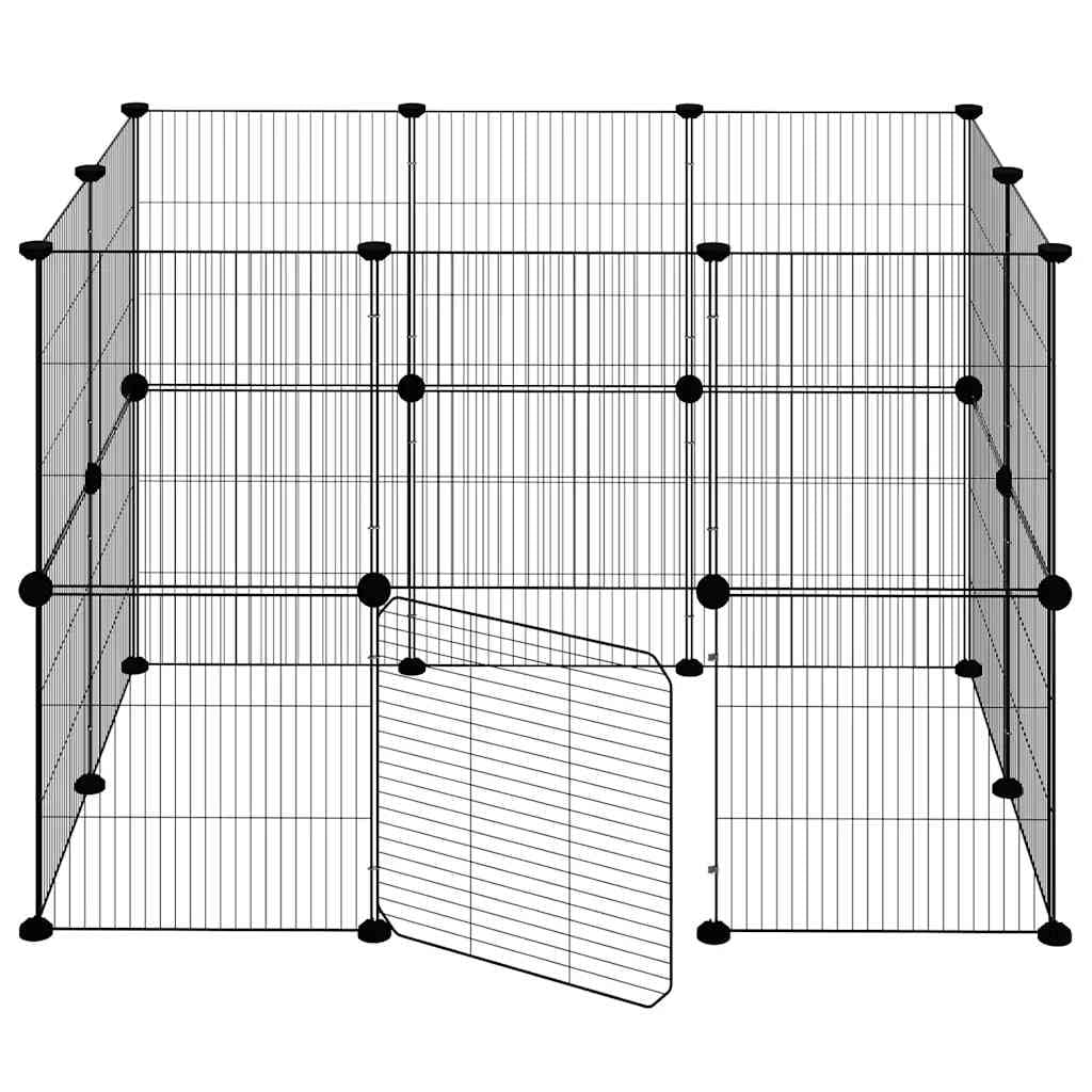 20-TLG. Haustierkäfig mit Tür Schwarz 35x35 cm Stahl,Tier- & Haustierbedarf,Haustierbedarf,Kleintierzubehör,Lebensräume & Gehege für Kleintiere,Schwarz,5.74 kg-3114043