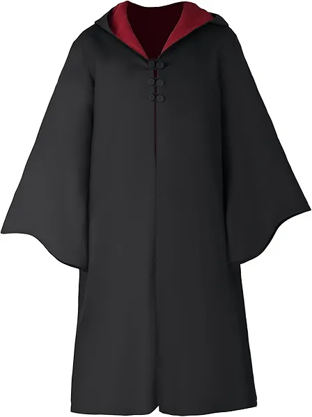 Wizard Robe Cloak with Hooded for Adult and Teens Magician Outfit Cape Halloween Costume Dress Up for Men & Women