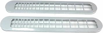 2 Count Chrome Plastic Windshield Defroster Vents Compatible with Peterbilt 377/378, 379 2001-2005, Replacement Part