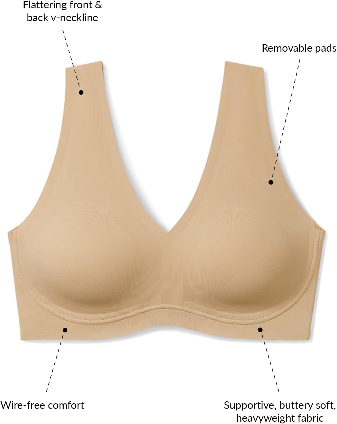 True & Co True Body Lift V Neck Bra