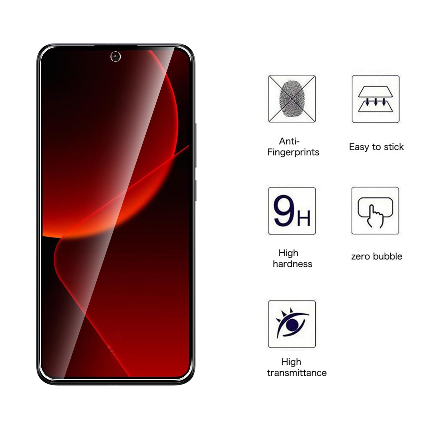 WFTE [Lot De 2 Verre Trempé Pour Xiaomi Poco X6 Pro 5G, 0