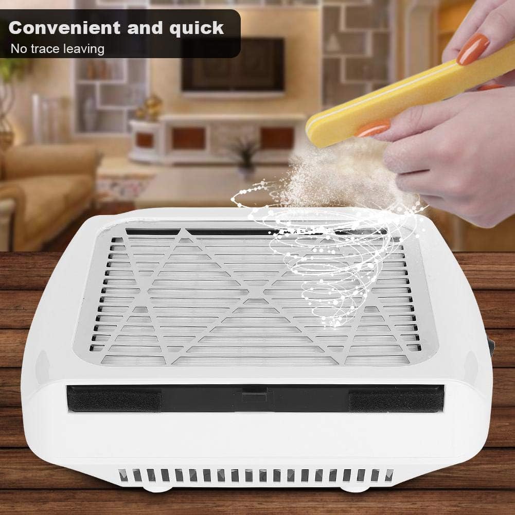 80W Nail Dust Collector, Nail Dust Suction Fan Nail Vacuum Cleaner with Filter for Nails Fan Professional Manicure Pedicure Art(US)