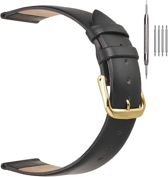 EACHE Classical Thin Leather Watch Bands for Women Ladies | Genuine Leather Watch Straps for Women & Mens 12mm 14mm 16mm 18mm 20mm More Colors