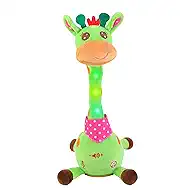 Emoin Talking Giraffe Baby Toy for Baby Toddler, Dancing Giraffe Toy Singing Mimicking Recording Repeating What You Say with LED English Sing for Boys Girls Gift, 15 Second Recorde