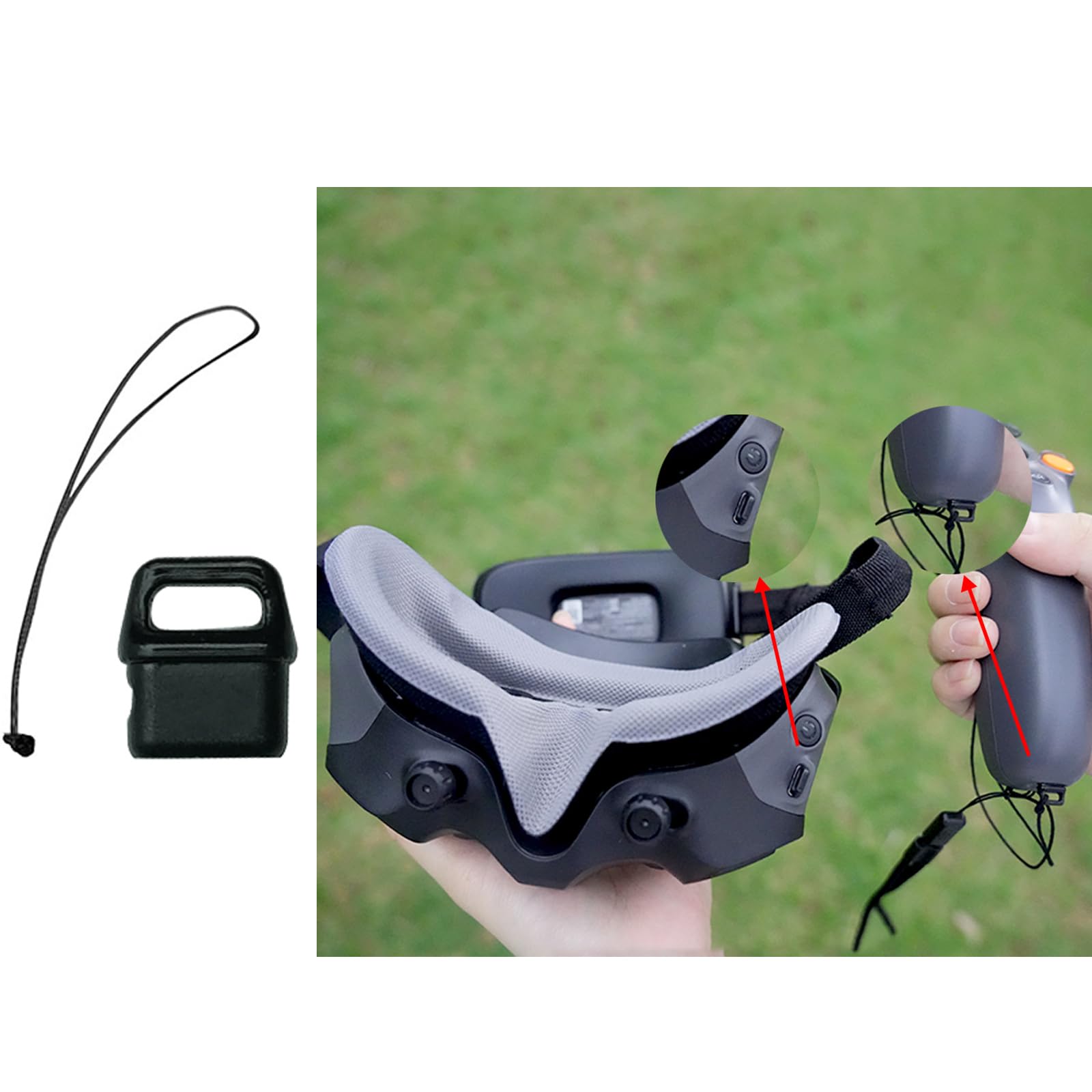 2PCS Dust Plug Set For DJI Avata2 - Remote Control Handle/Flying Glasses,Drone Dust Cover Cap Charging Port Dust Plug Kit For DJI RC Motion 3/Goggles 3 (Black)